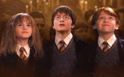 Hermione, Harry, and Ron (or Heather, me and Sara)